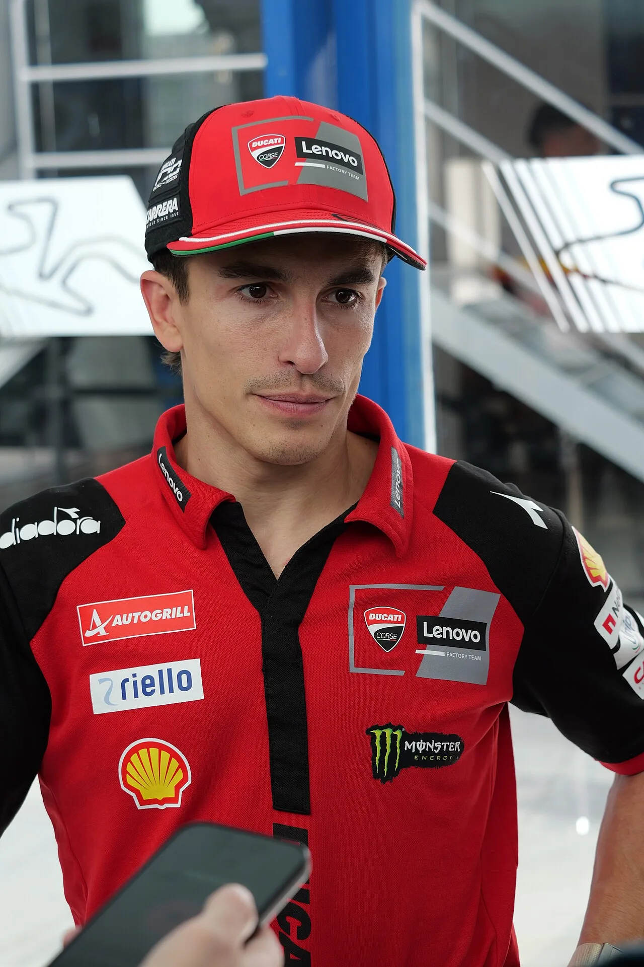 MotoGP rider leaned over through a corner