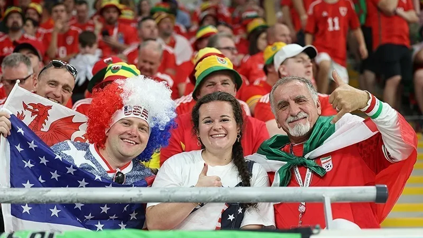United States and Wales supporters at the 2022 FIFA World Cup