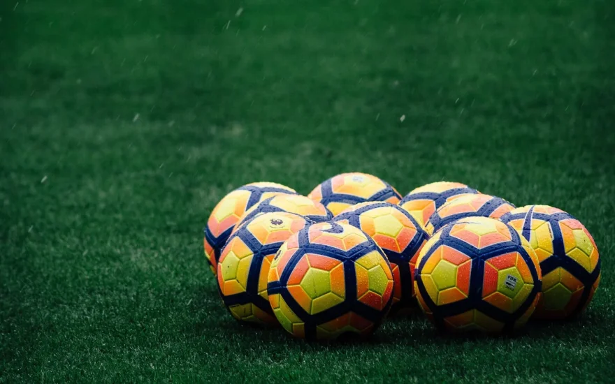 Sports ball on a grass field