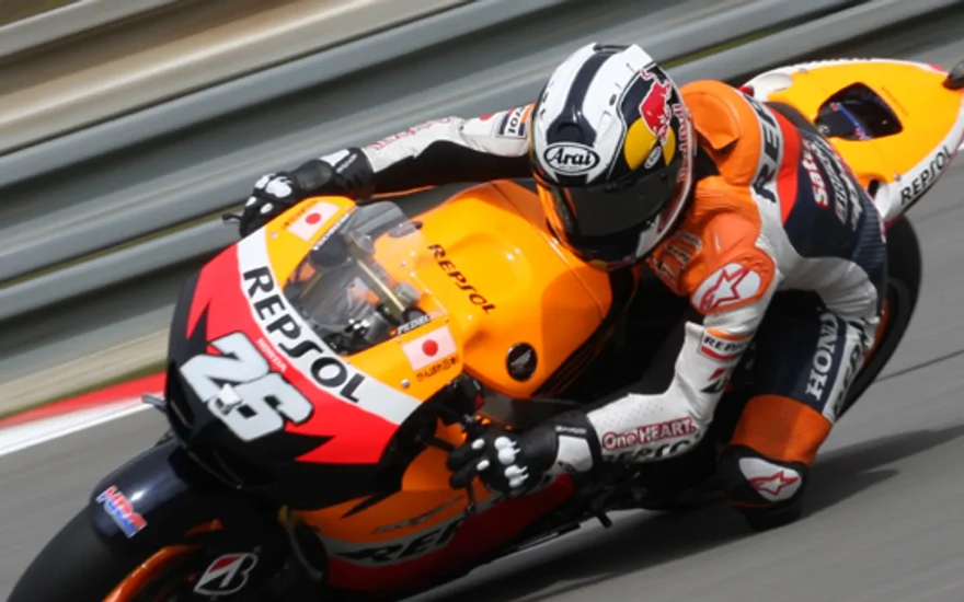 Dani Pedrosa riding at Brno during the Czech Republic motorcycle Grand Prix