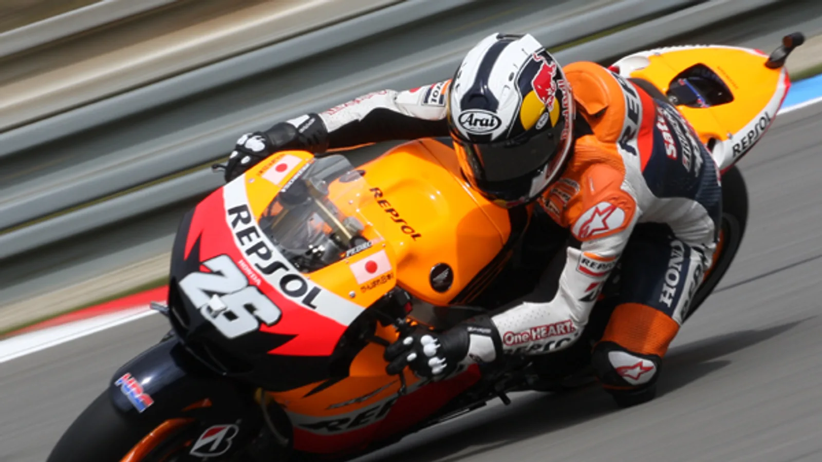 Dani Pedrosa riding at Brno during the Czech Republic motorcycle Grand Prix