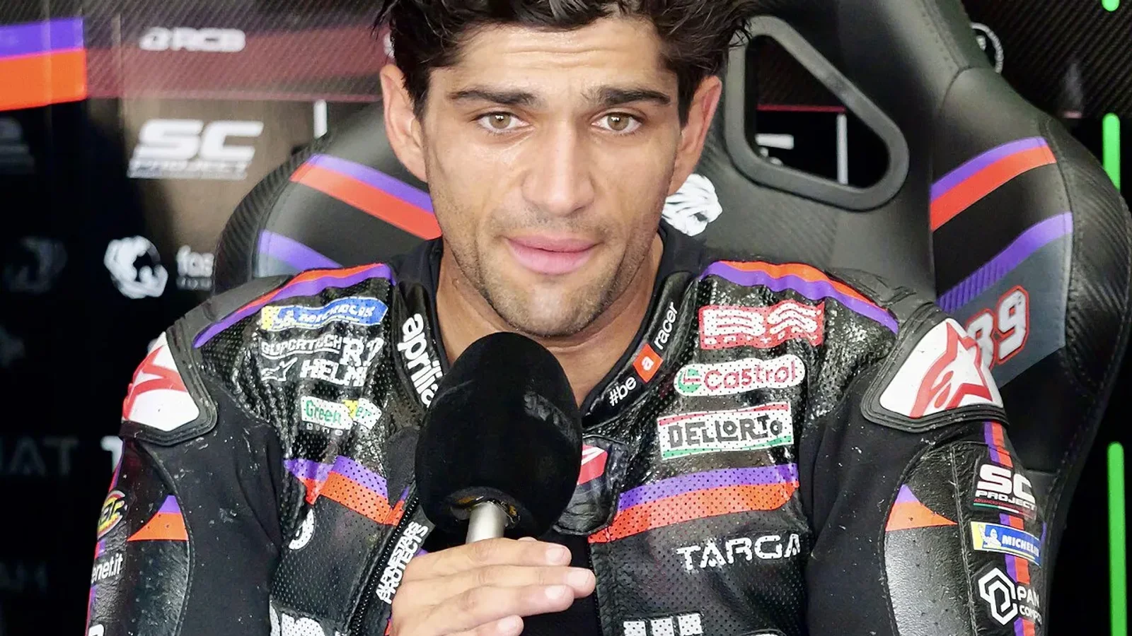 Jorge Martin speaking in the MotoGP paddock