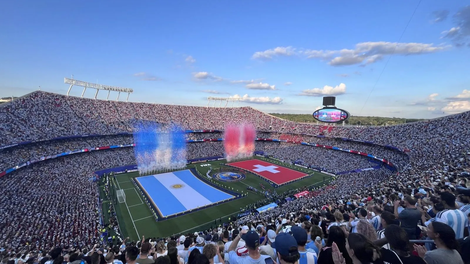 Argentina and Switzerland line up before their 2026 World Cup quarter-final