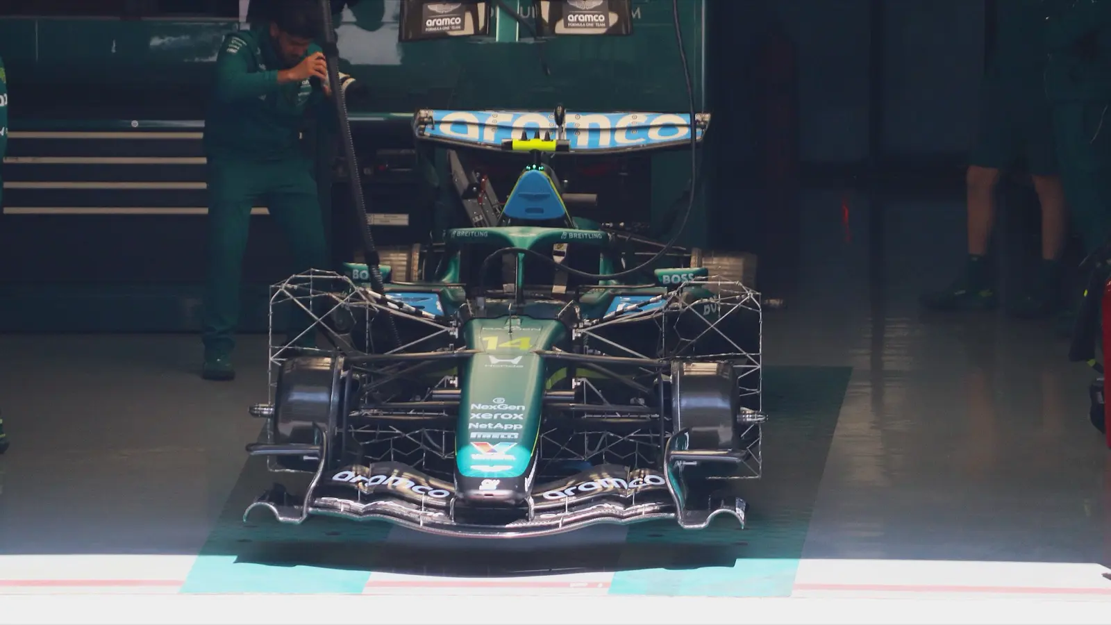Aston Martin AMR26 on track at the 2026 Chinese Grand Prix