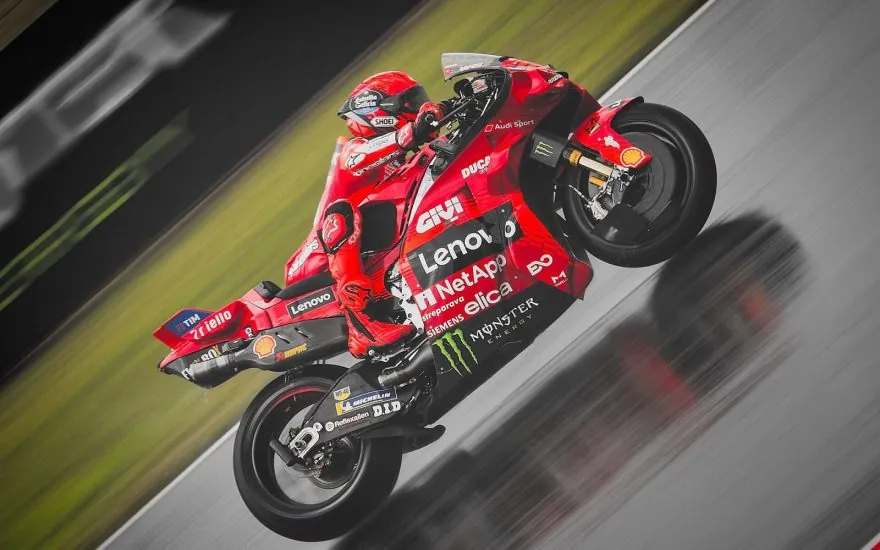Marc Marquez riding at the 2025 Czech Motorcycle Grand Prix