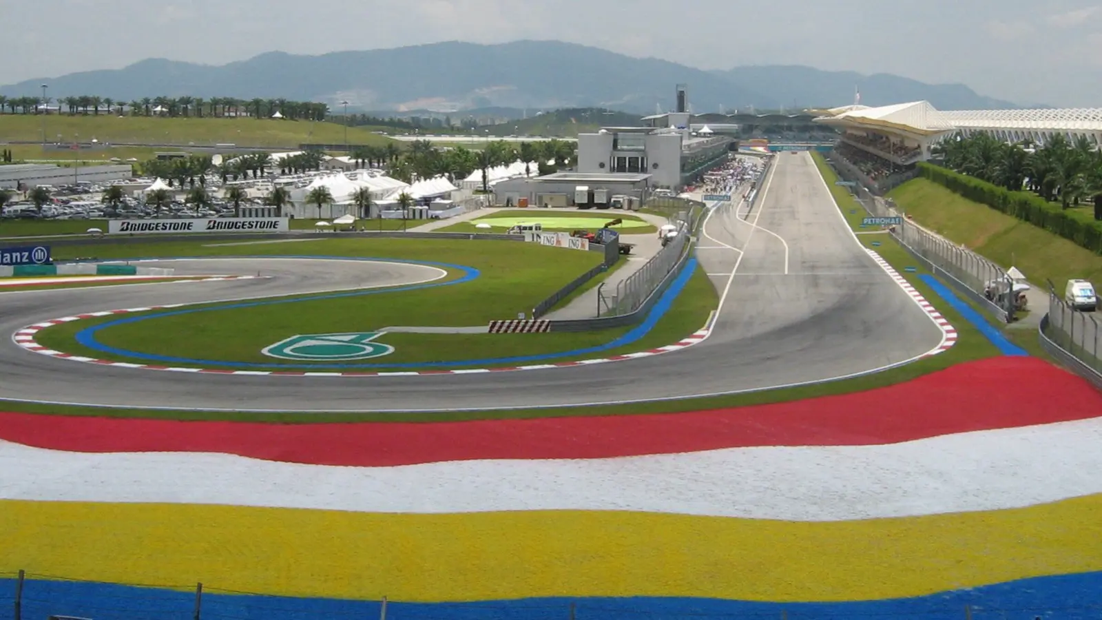 Sepang International Circuit pit lane in Malaysia, photographed in 2007
