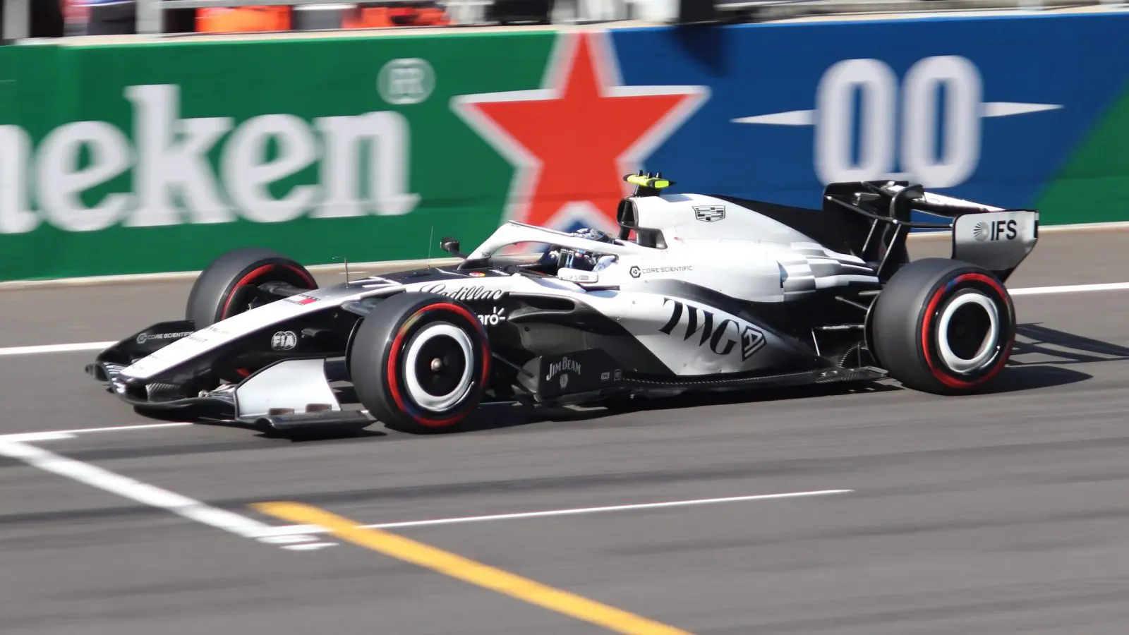 Valtteri Bottas driving the Cadillac Formula 1 car during qualifying at the 2026 Chinese Grand Prix