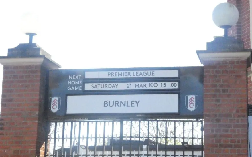 Fulham in action against Burnley in a Premier League match