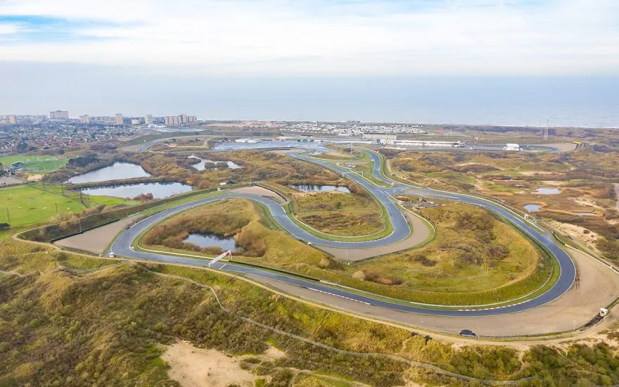 Aerial view of Circuit Zandvoort in the Netherlands, contextual image from 2018