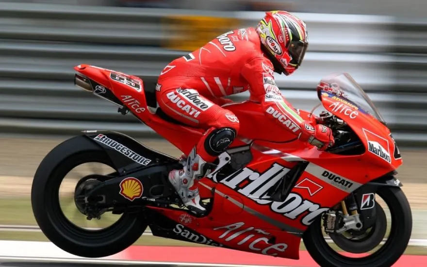 Loris Capirossi riding a Ducati at the 2007 Chinese MotoGP, contextual archive image