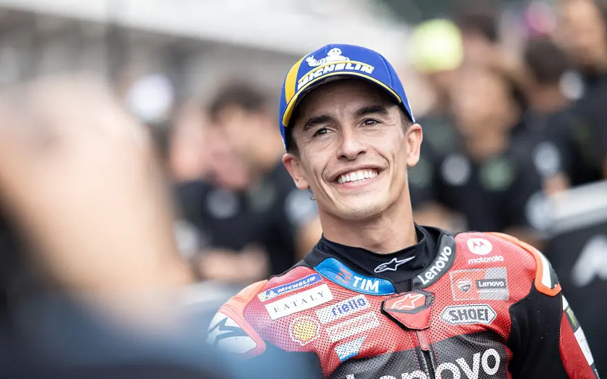 Marc Marquez in Ducati Lenovo leathers at the 2026 German Grand Prix